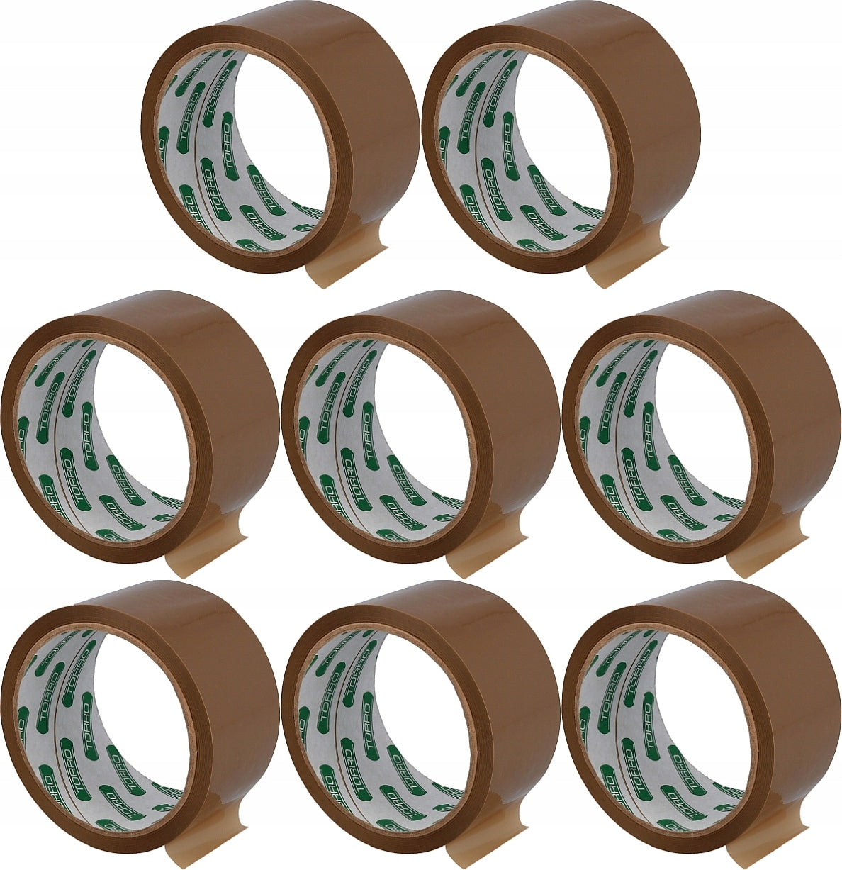8x BROWN PACKING TAPE RUBBER PACKAGING TAPE BOPP 48mm 50yd