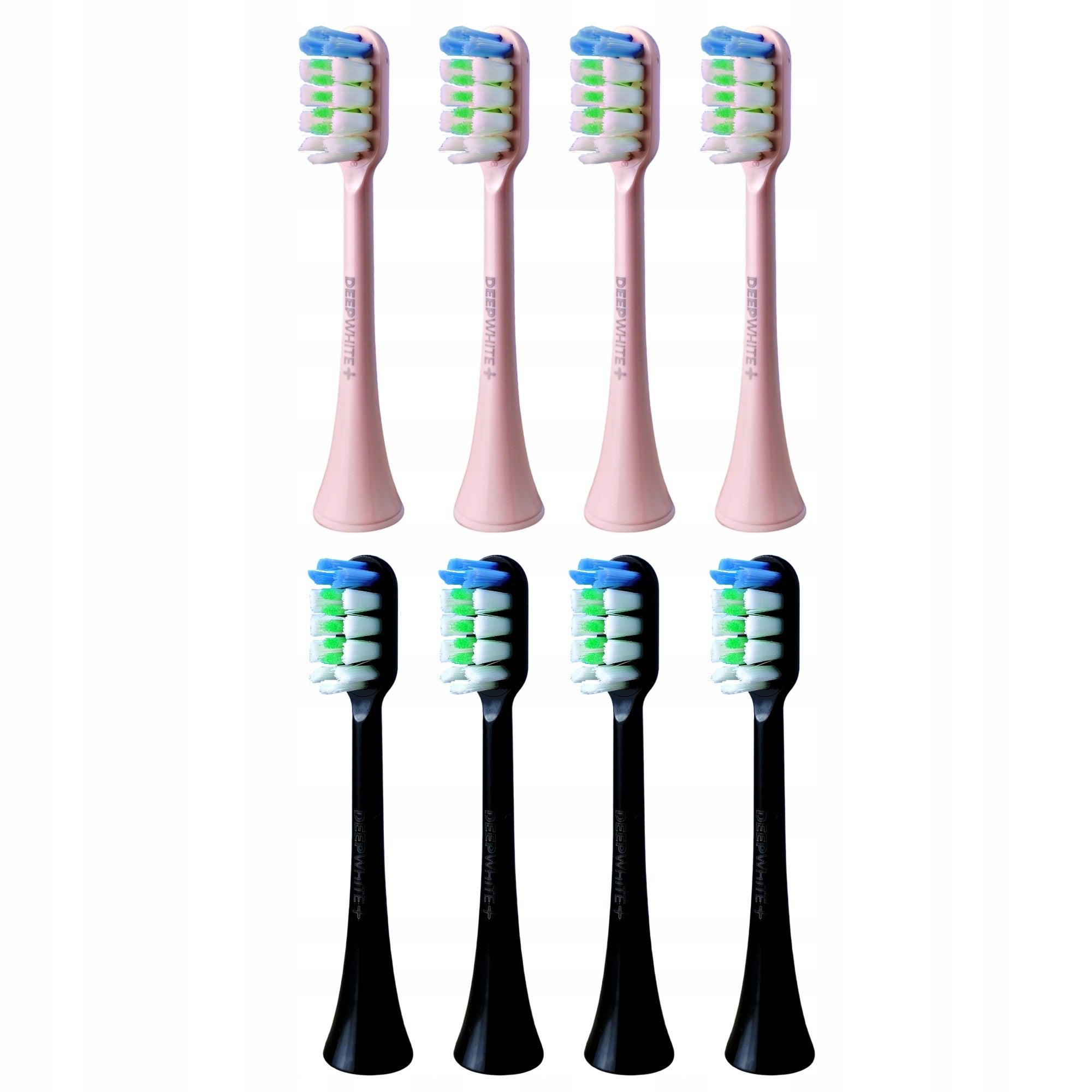 8x Berdsen Duo B4 Sonic Toothbrush Tips Pink Black Replacement