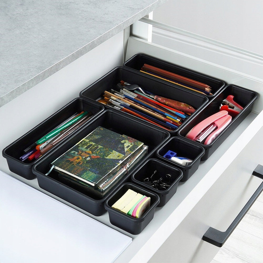 8x DRAWER Containers Organizer for Office Supplies Cosmetics Jewelry Packaging status original