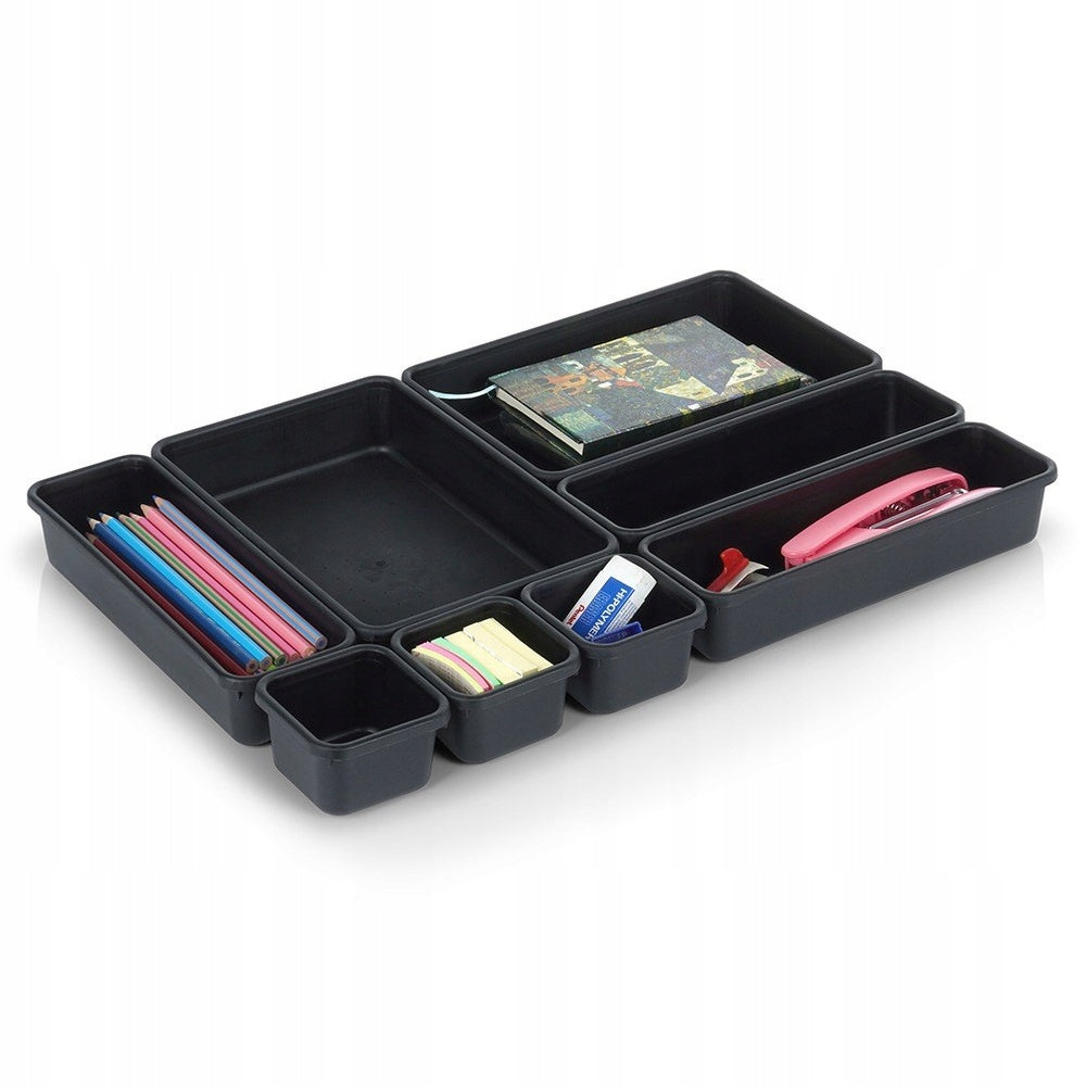 8x DRAWER Containers Organizer for Office Supplies Cosmetics Jewelry
