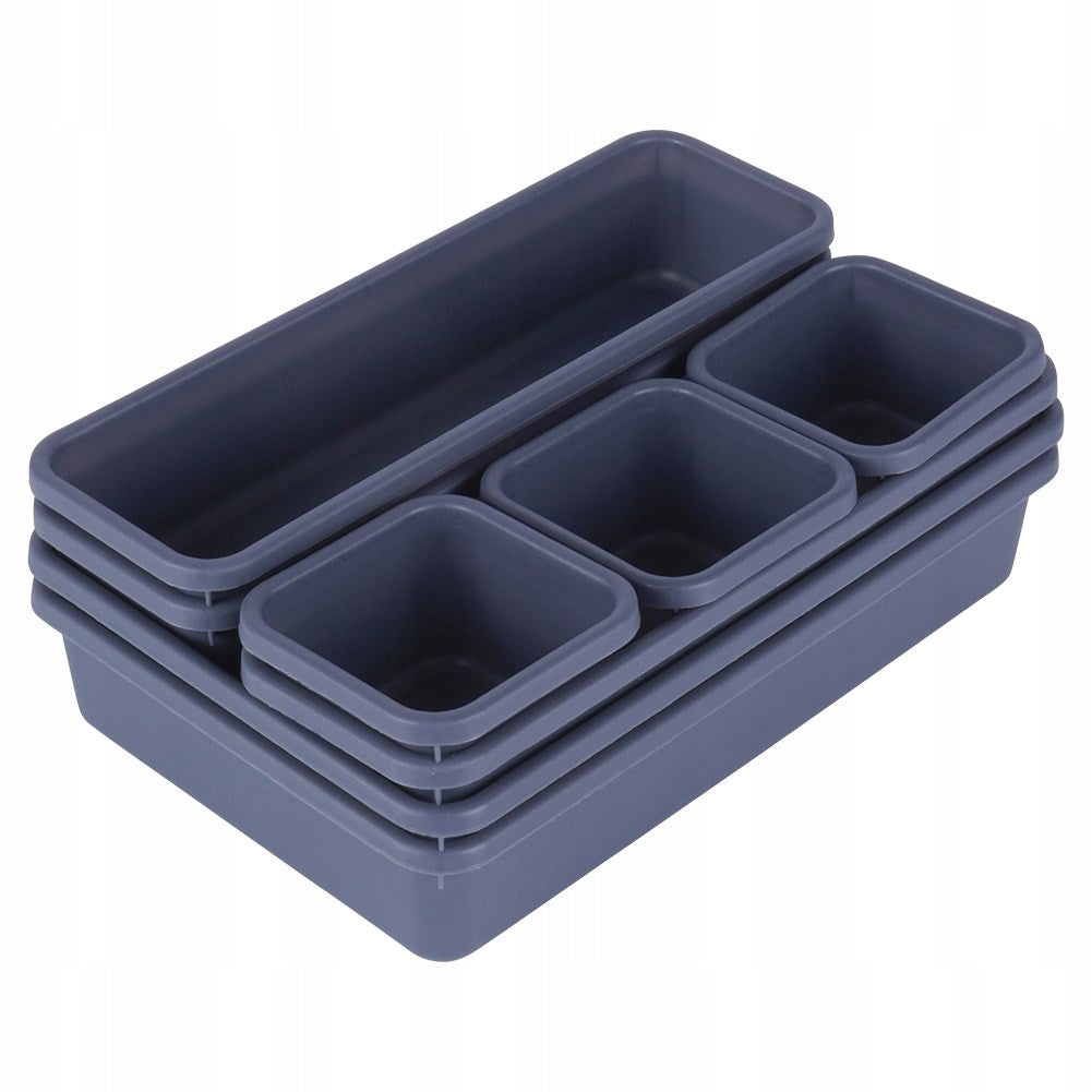 8x DRAWER ORGANIZER modular storage container graphite VILDE Packaging status original