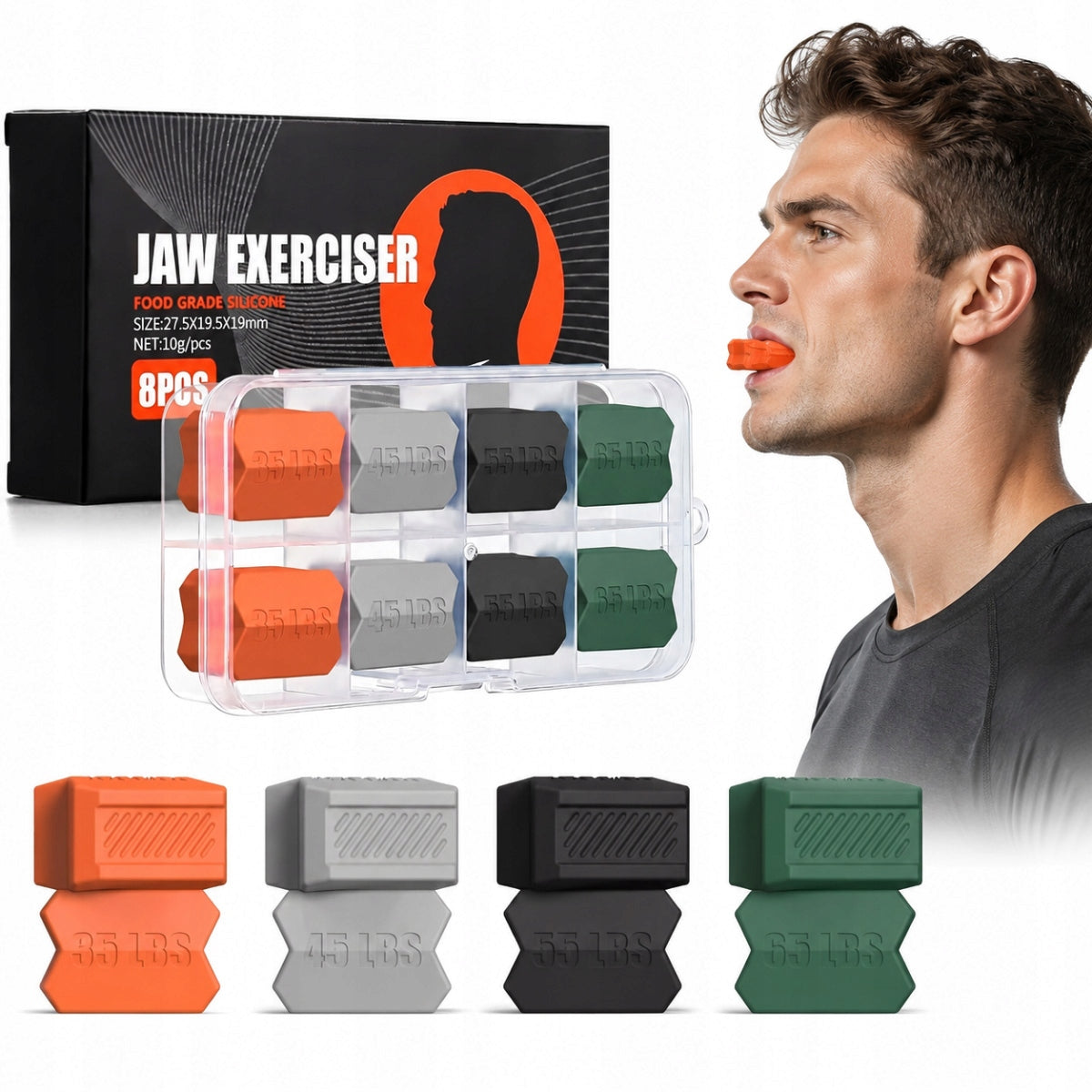8x EXERCISE RUBBER INSTRUMENT MUSCLE EXERCISE JAWLINE JAW