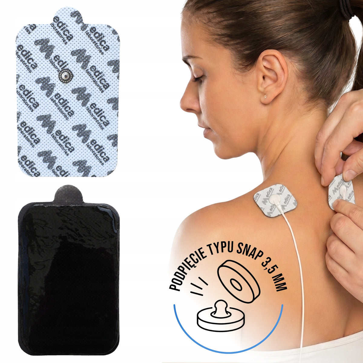 8x GEL ELECTRODES FOR ELECTROSTIMULATION 9x6 PADS TENS EMS (SNAP) Packaging status original