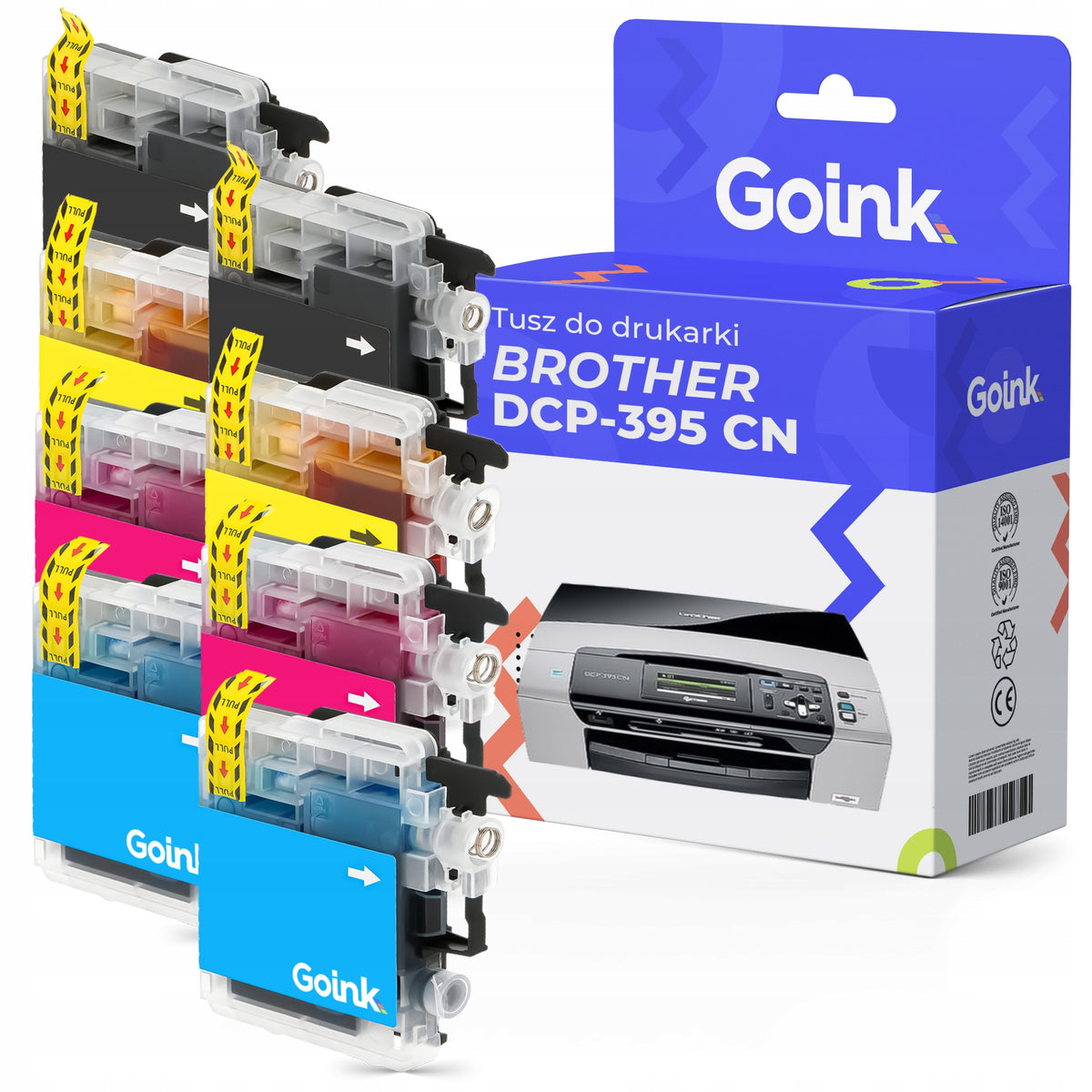 8x Ink for Brother DCP-395 CN CMYK LC1100