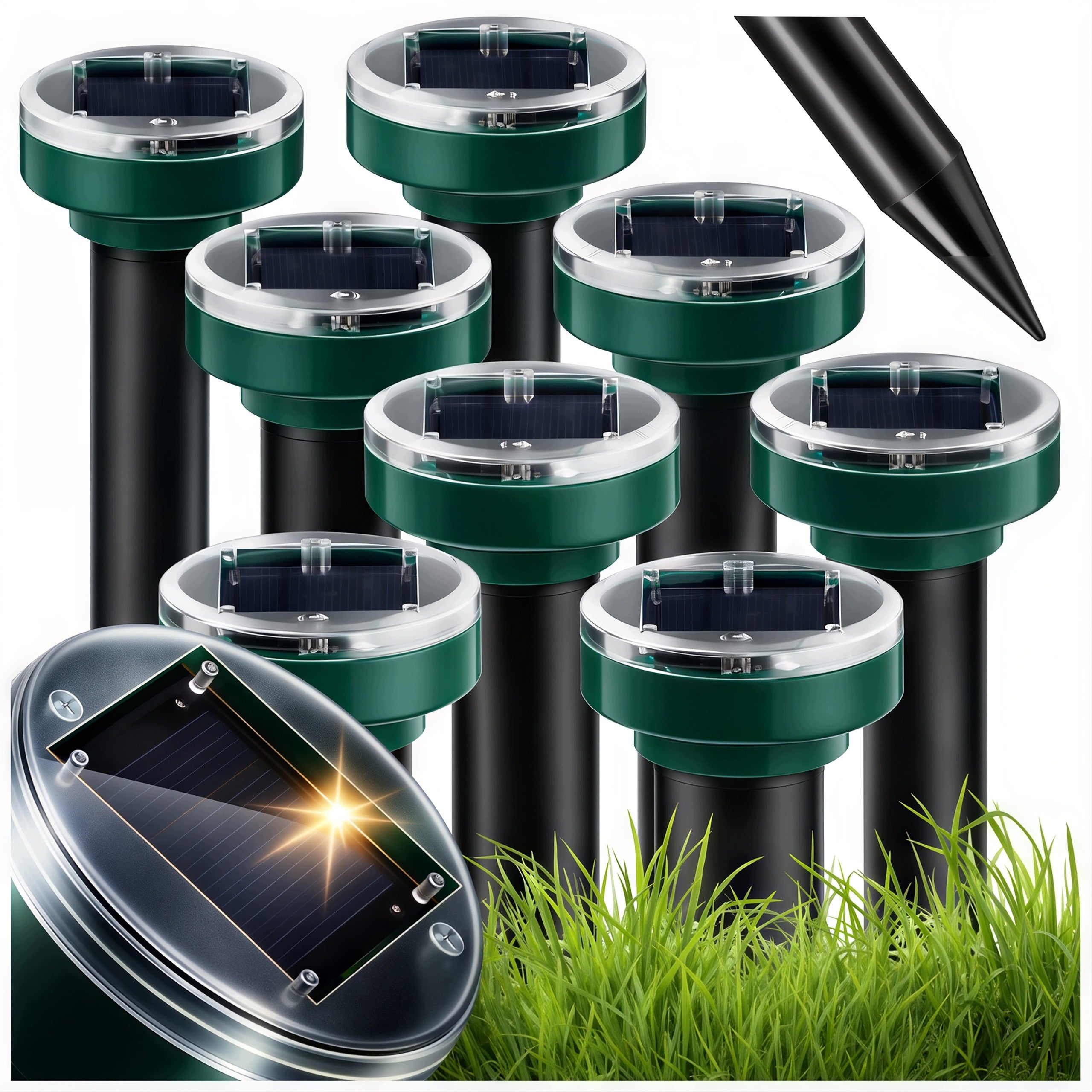 8x STRONG SOLAR DETERRENT FOR MOLES VOLES OF RODENT VOLES 6800m2