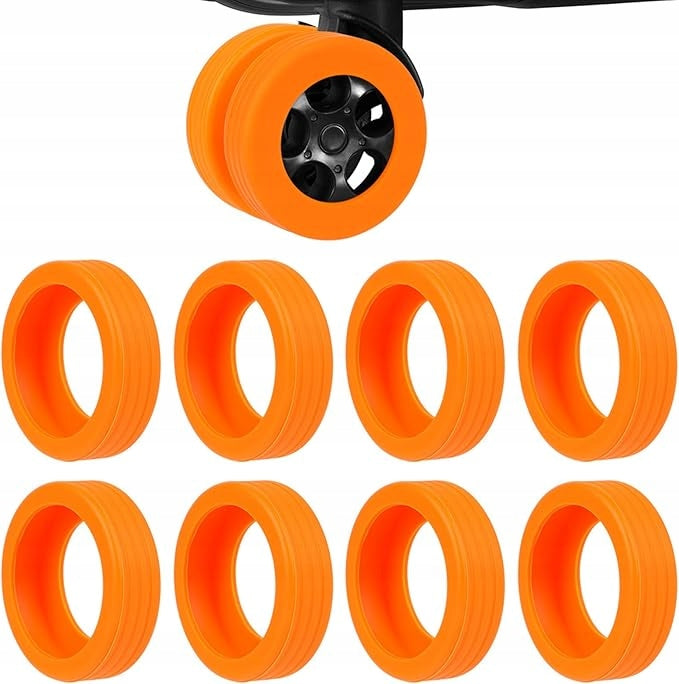 8x WHEEL COVERS LUGGAGE WHEELS SUITCASES PROTECTIVE SILICONE PROTECTORS