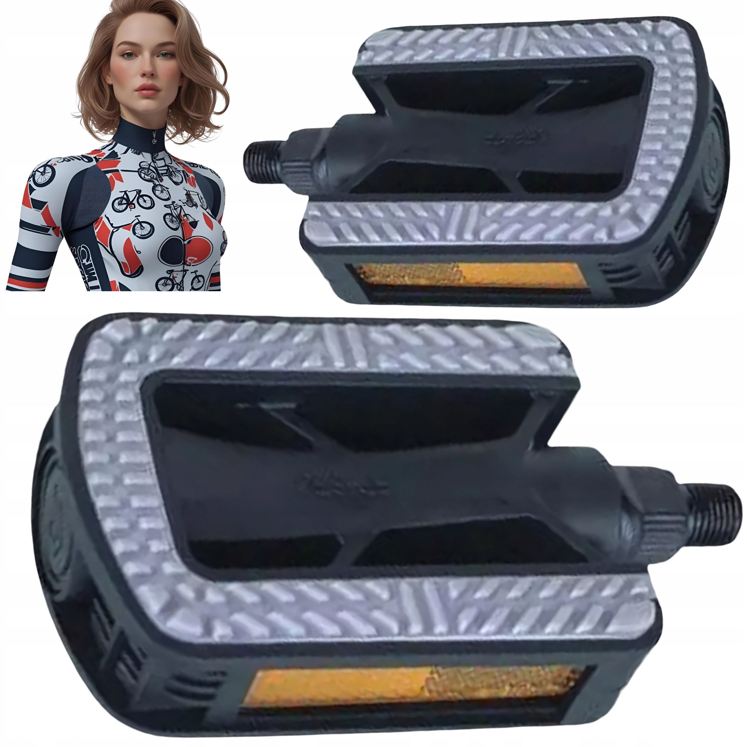 9/16" Non-Slip City Bike Pedals with Reflectors