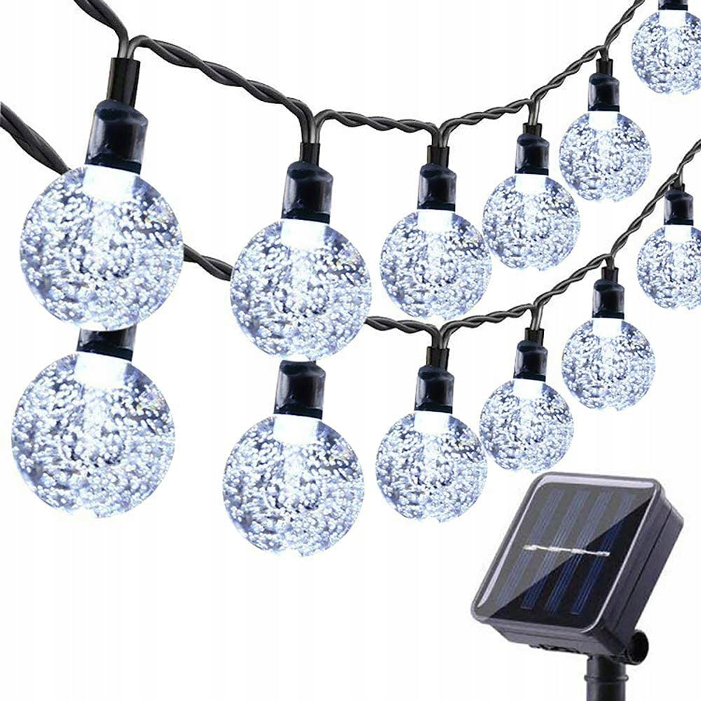 9,5M GARLAND GARDEN LIGHTS SOLAR LIGHT 50 LED BALLS COLD WHITE