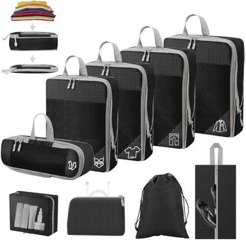 9-PIECE COMPRESSION ORGANIZER SET ANKLE CASE FOR Packaging status original