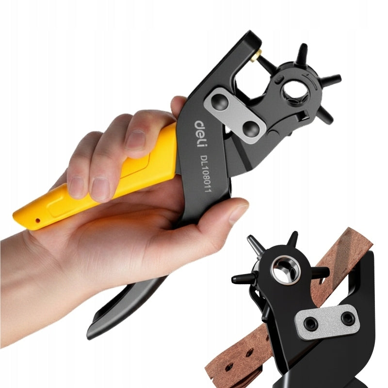 9" Rotary Leather Punch Deli Tools 6 Holes Leather Pliers