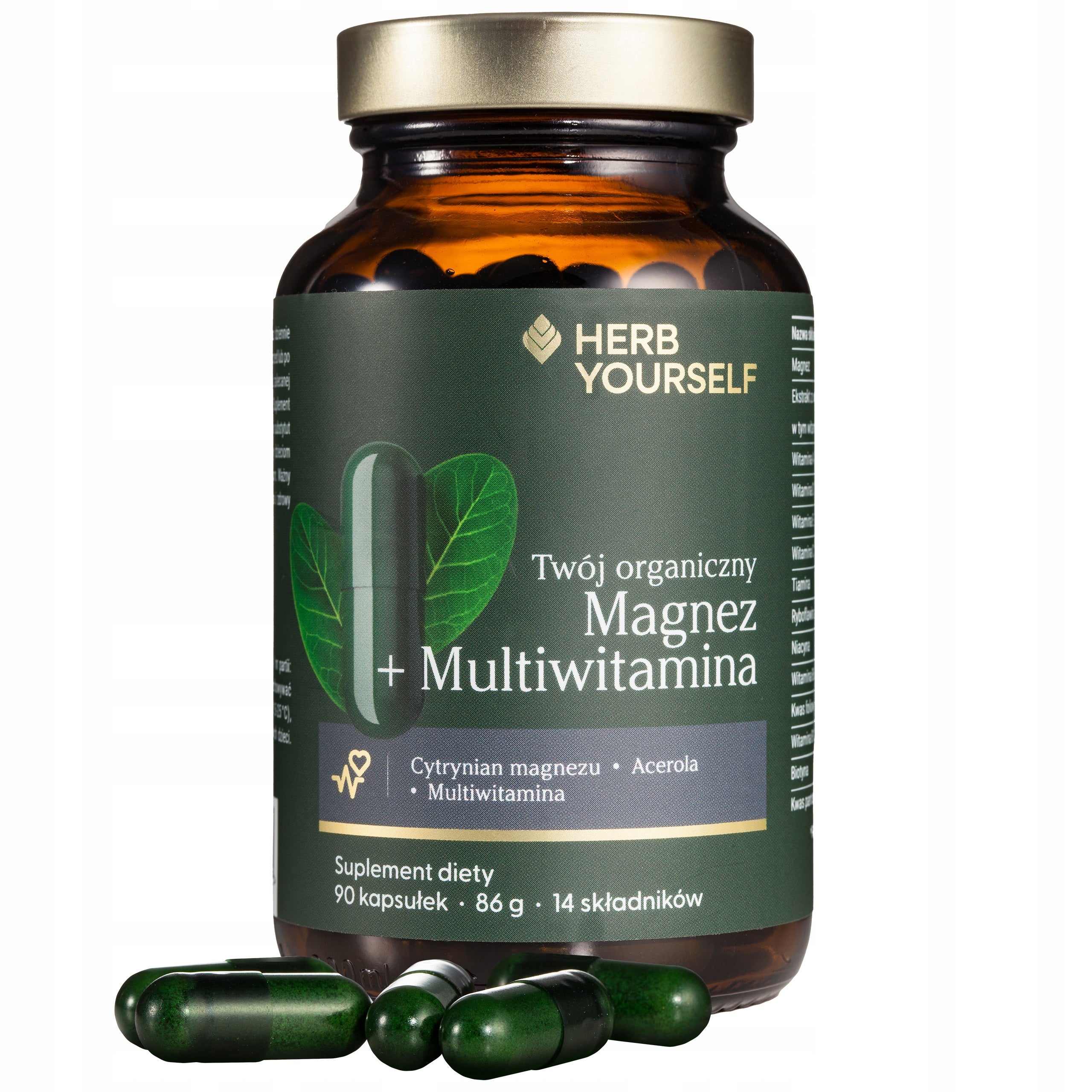 90 capsules for joints bone muscles skin Magnesium Multivitamin HERB YOURSELF