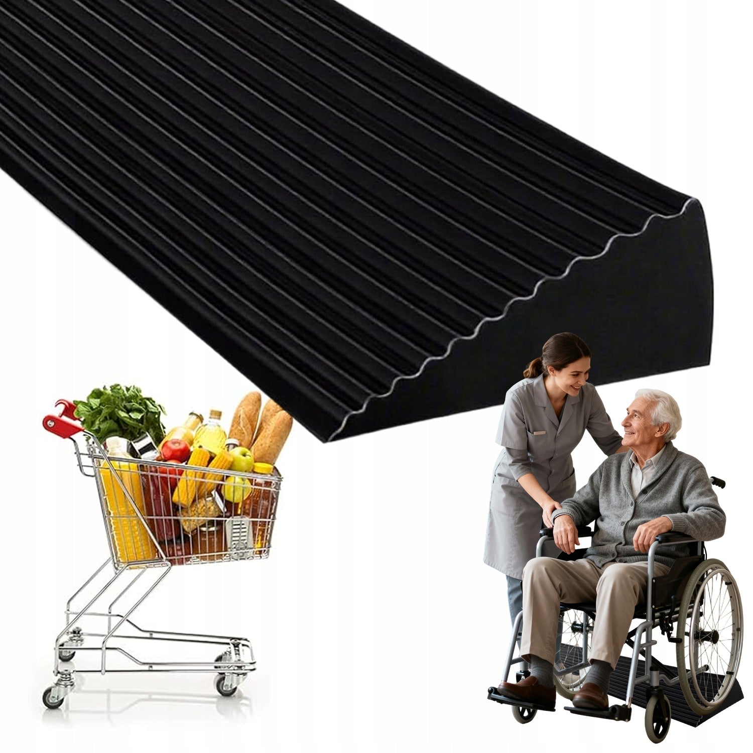 90X8CM NON-SLIP RUBBER INRUN THRESHOLD FOR INDOOR AND OUTDOOR