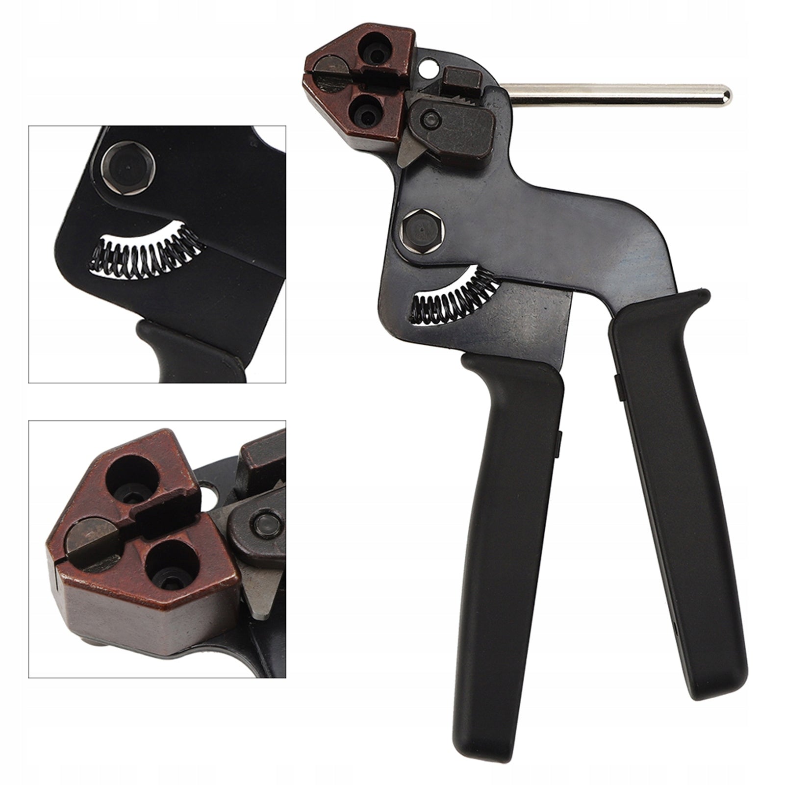 Presavimo staklės plieninėms juostoms, 10 mm kabelių kirpimo ir presavimo įrankis