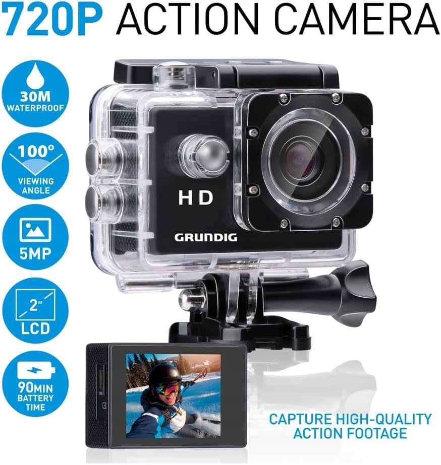 93. Grundig Camera HD720P HD Sports Camera Packaging status original