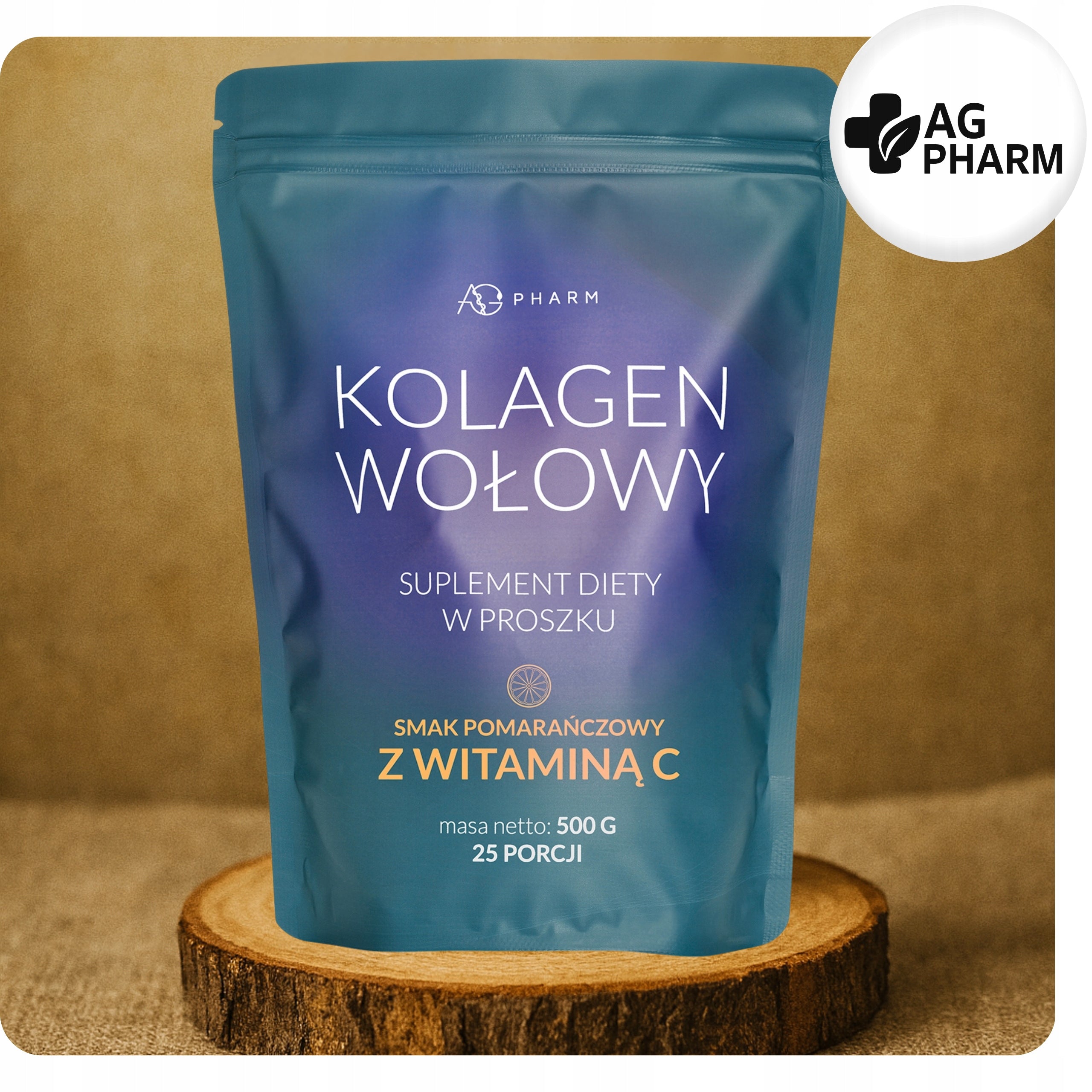 Jautienos kolagenas su vitaminu C, 500 g, tirpus