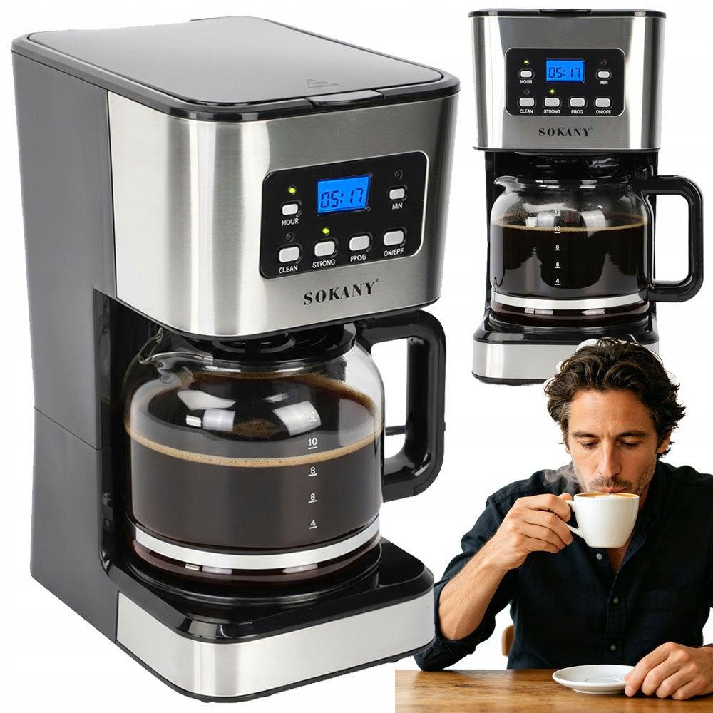 950W Overflow Coffee Maker 1,5L With Heating Plate