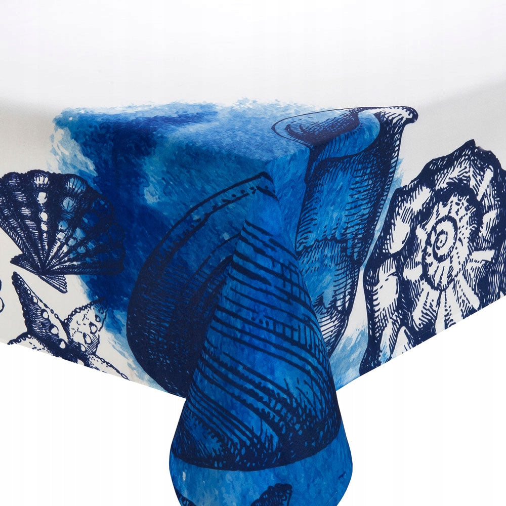 Dekorative Tischdecke Ambition Blue Lagoon, weiß - blau, 160 x 280 cm 