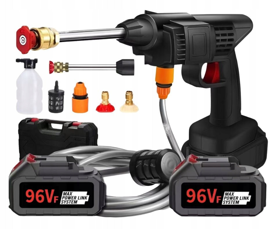 96V CORDLESS PRESSURE WASHER MULTIFUNCTION SET + 2 BATTERIES