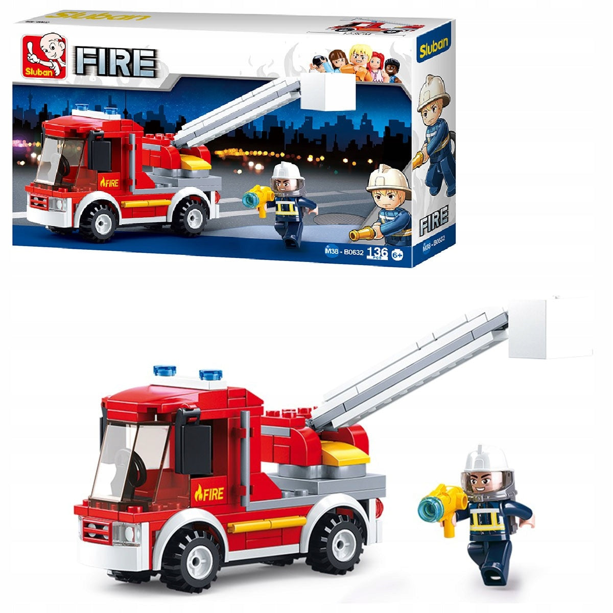 Konstrukteur - Feuerwehrauto - Sluban 988335, 136 det. 