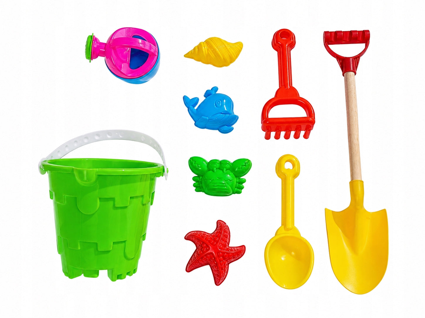 9EL SAND TOY SET +LARGE BAG MESH FOR KIDS BEACH TOYS Manufacturer code ZESTAW ZABAWEK DO PIASKU 9EL +DUŻA TORBA