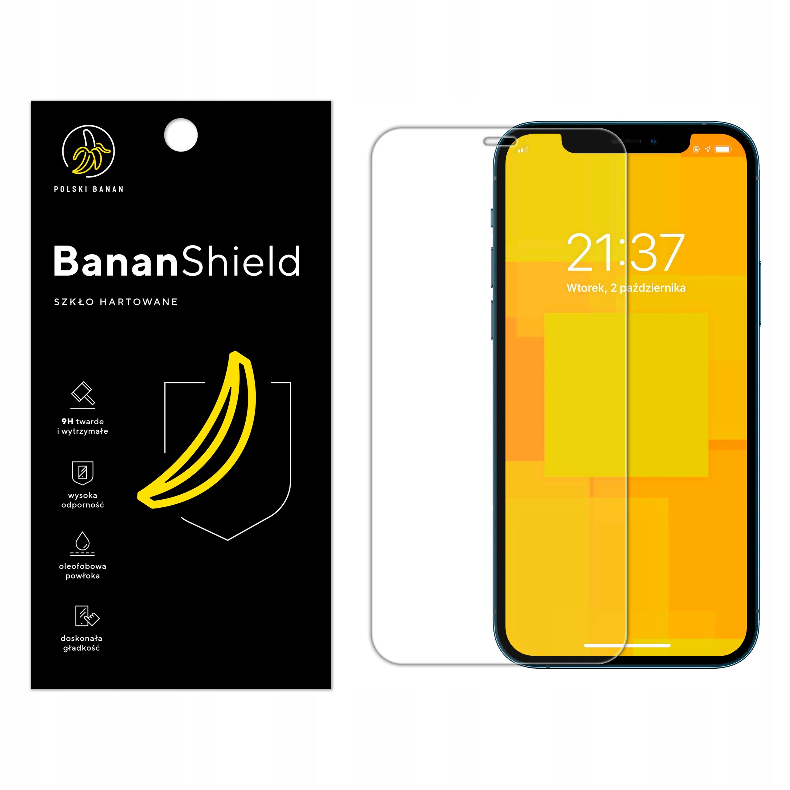 9H BananShield Tempered Glass for Apple iPhone 12 / 12 Pro Manufacturer Polski Banan