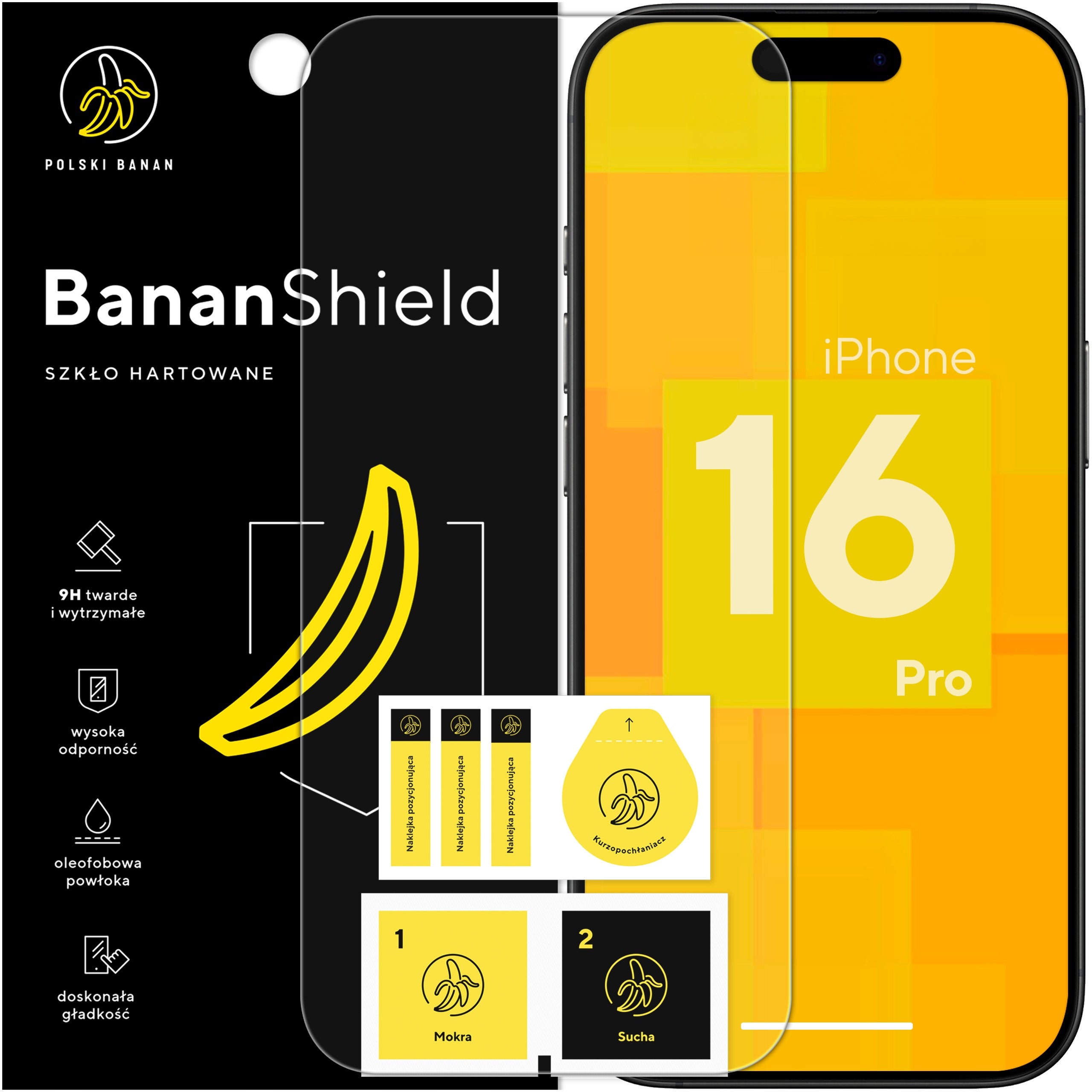 9H BananShield Tempered Glass for Apple iPhone 16 Pro