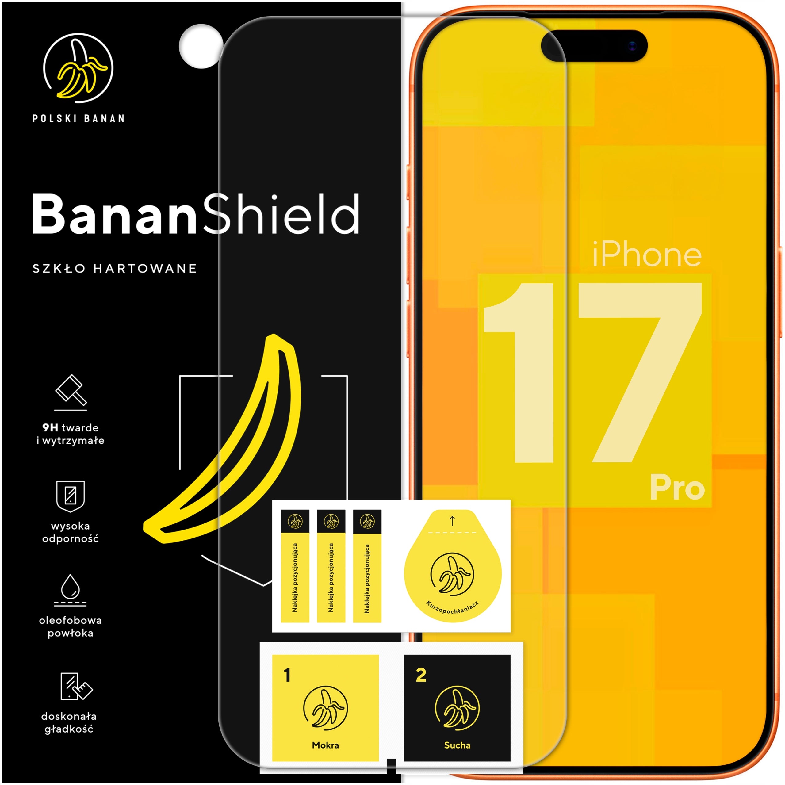 9H BananShield Tempered Glass for Apple iPhone 17 Pro