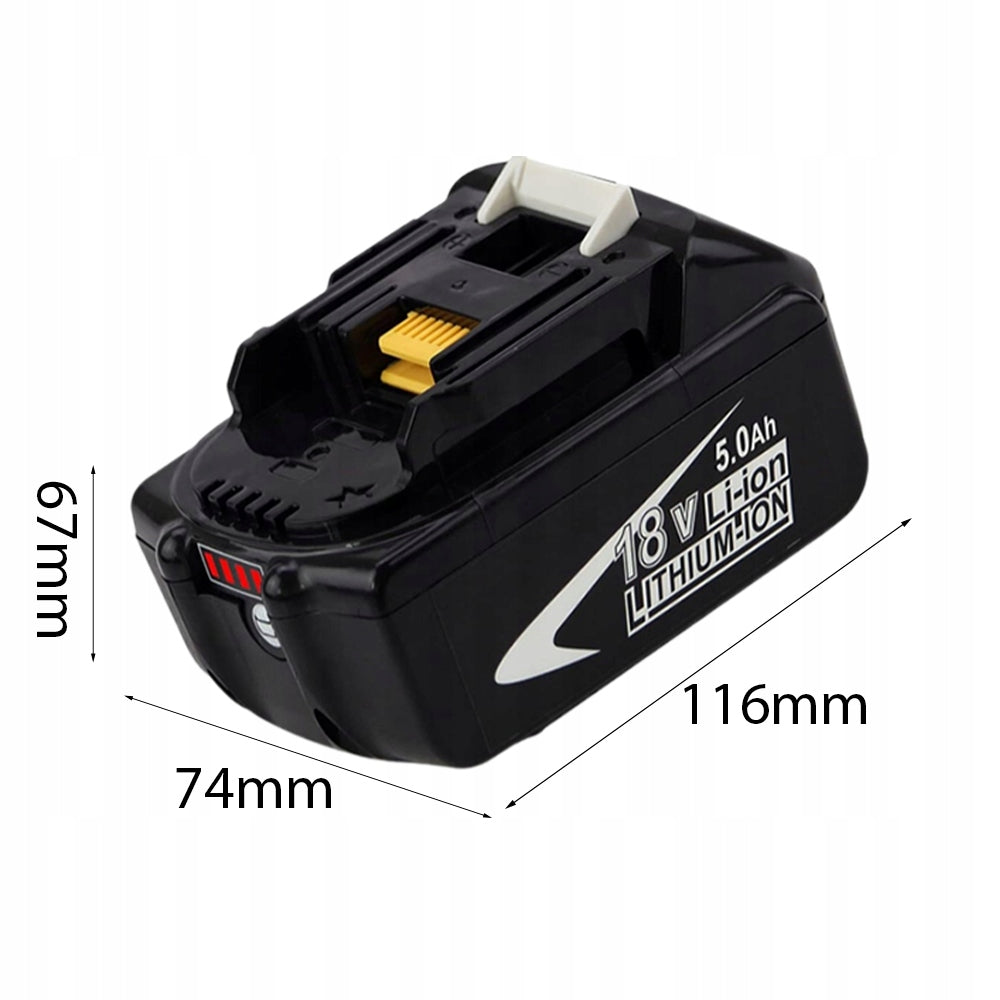 Akumuliatorius Makita 18V 5Ah, tinka BL1860B, BL1860, BL1850, BL1845, BL1840, BL1820