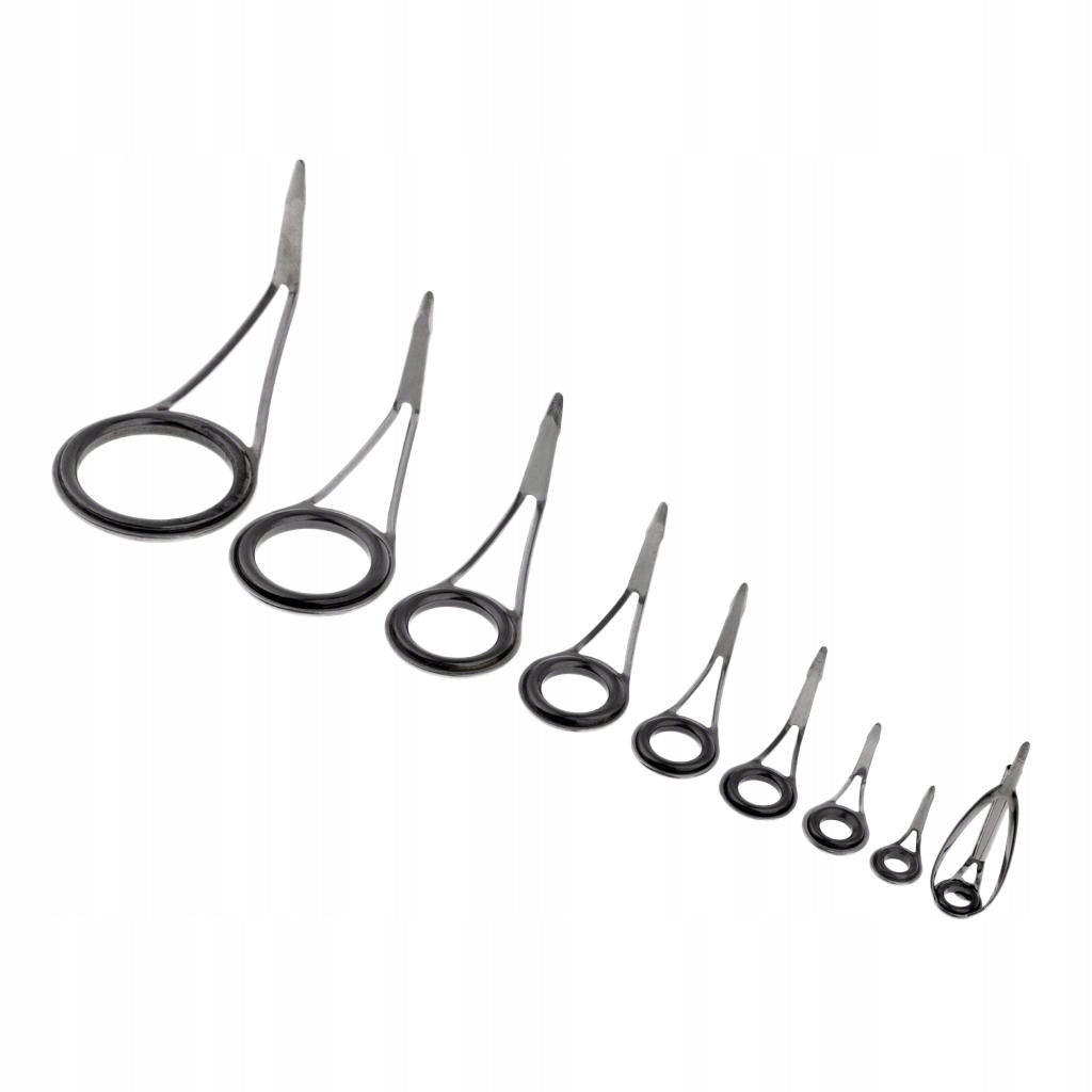 9pcs Fishing Rod Eyes Ceramic Ring Rod Guides Line Rings Repair Kit Brand no brand