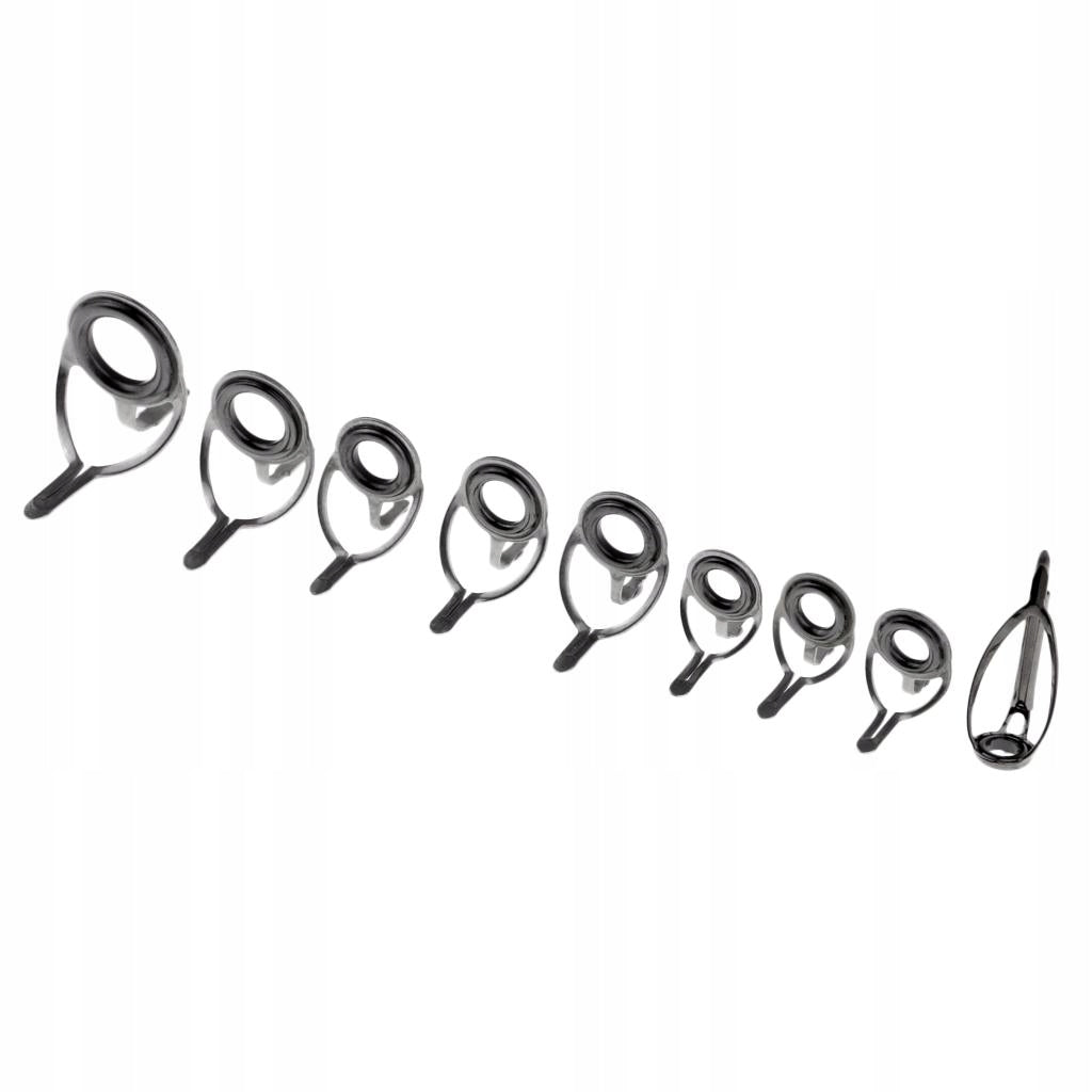 9pcs / set Repair Fishing Rod Guides Model Ceramiczny pierścień oczkowy Rama ze stali