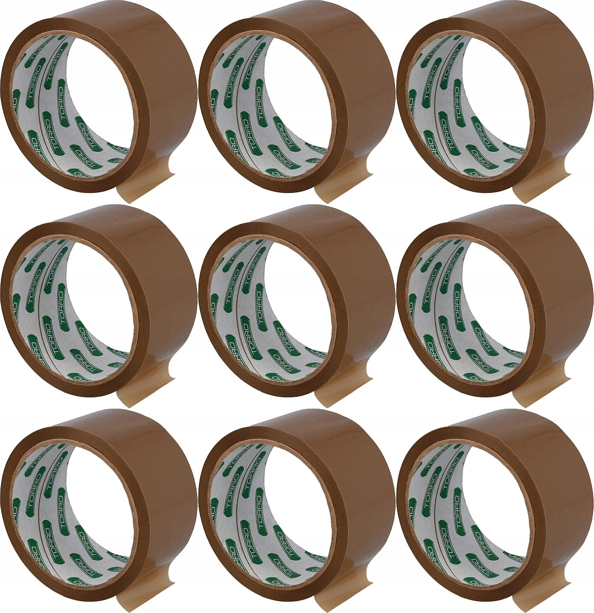 9x BROWN PACKING TAPE RUBBER PACKAGING TAPE BOPP 48mm 50yd