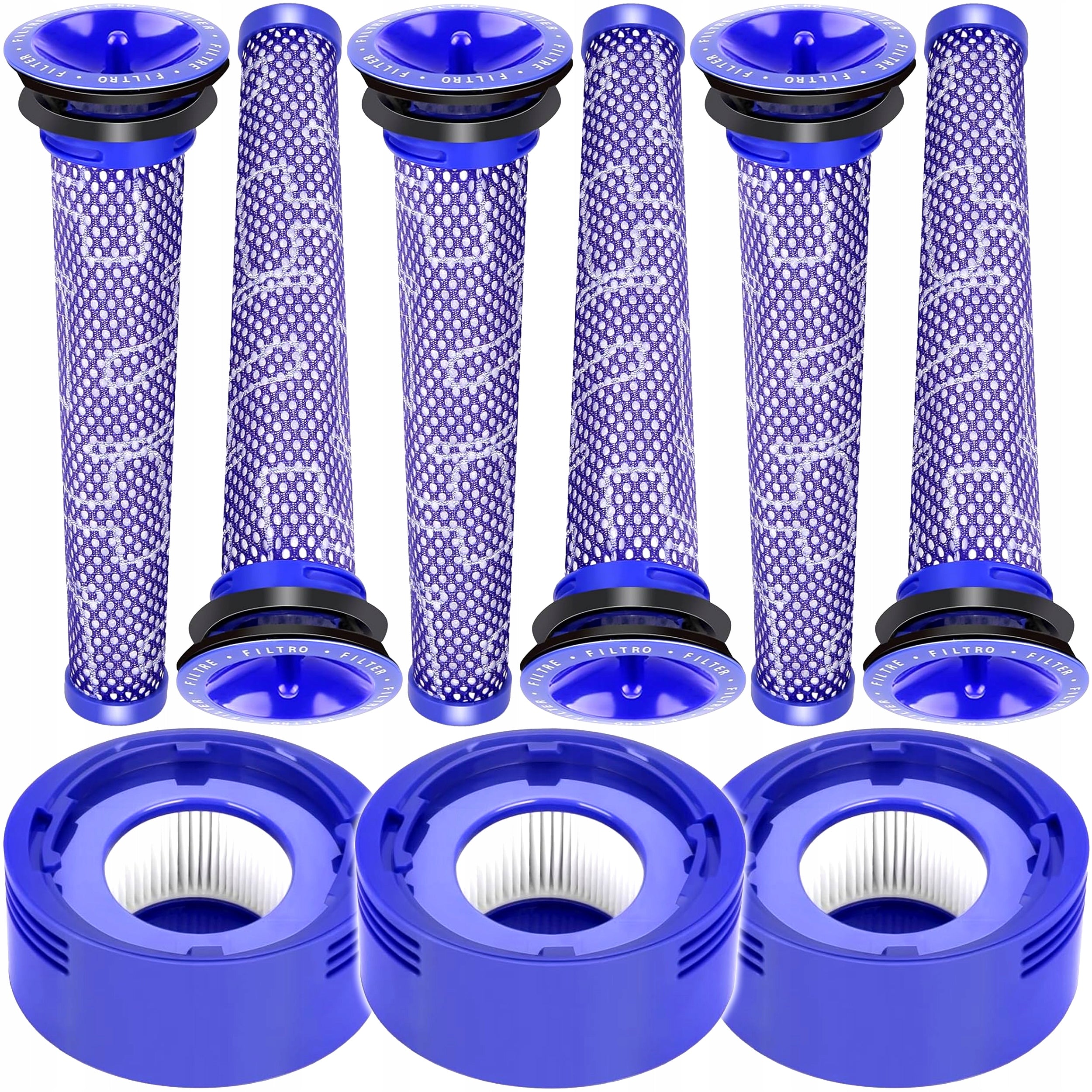 9x FILTERS FOR VACUUM CLEANER DYSON v7 v8 SET 6xPre-filter 3xwashable HEPA
