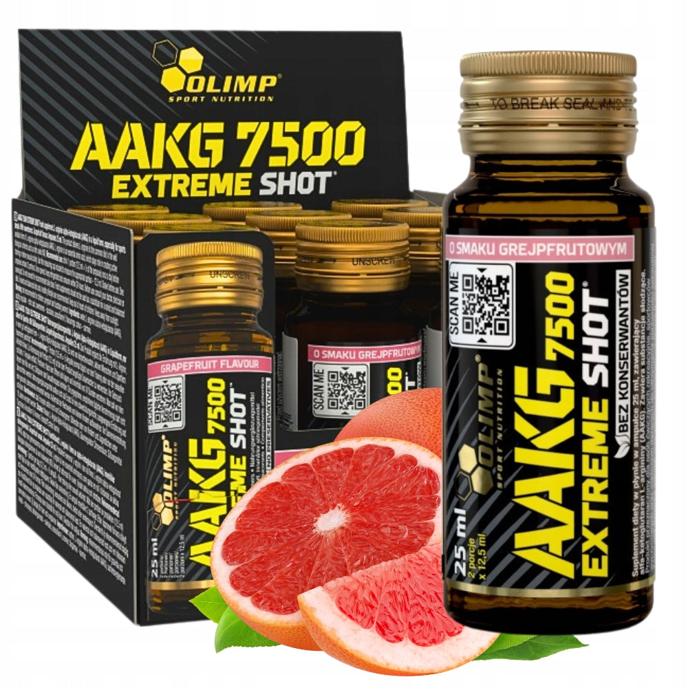 9x Olimp AAKG 7500 EXTREME SHOT 25ml PRE-TRAINING shot GRAPEFRUIT
