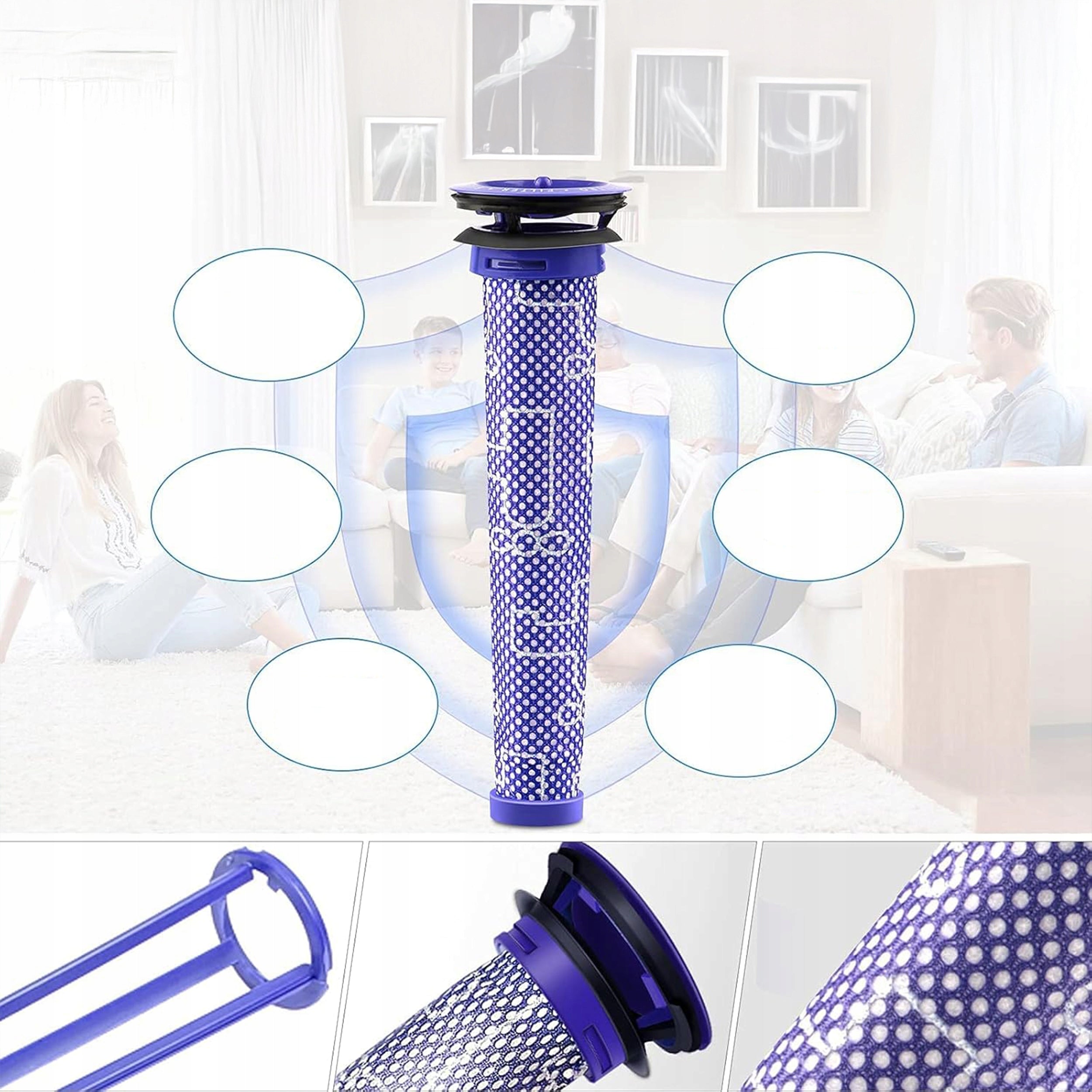 9x SET OF FILTERS FOR VACUUM CLEANER DYSON v7/8 6xPre-filter 3x washable HEPA Manufacturer Renew Force