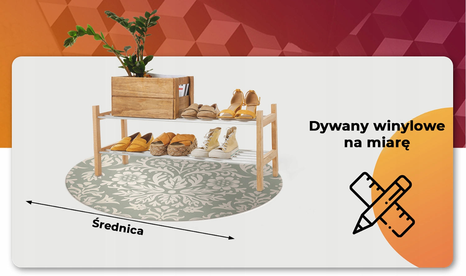 A mat that protects the floor at work. Floral eco pattern Manufacturer code 010250310040000012753