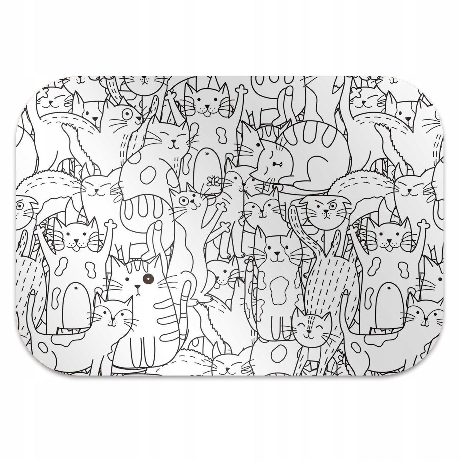 A pad under the chair Cats in the style of Doodle 120x90