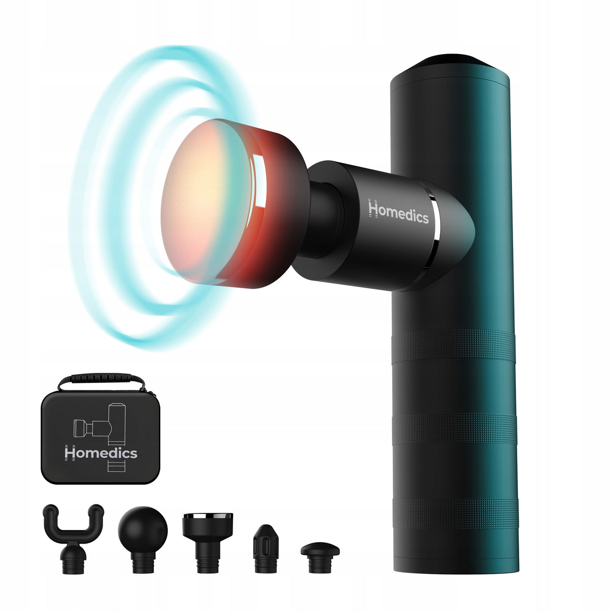 A powerful small HoMedics MYTI HHP-65GM tapping massage gun