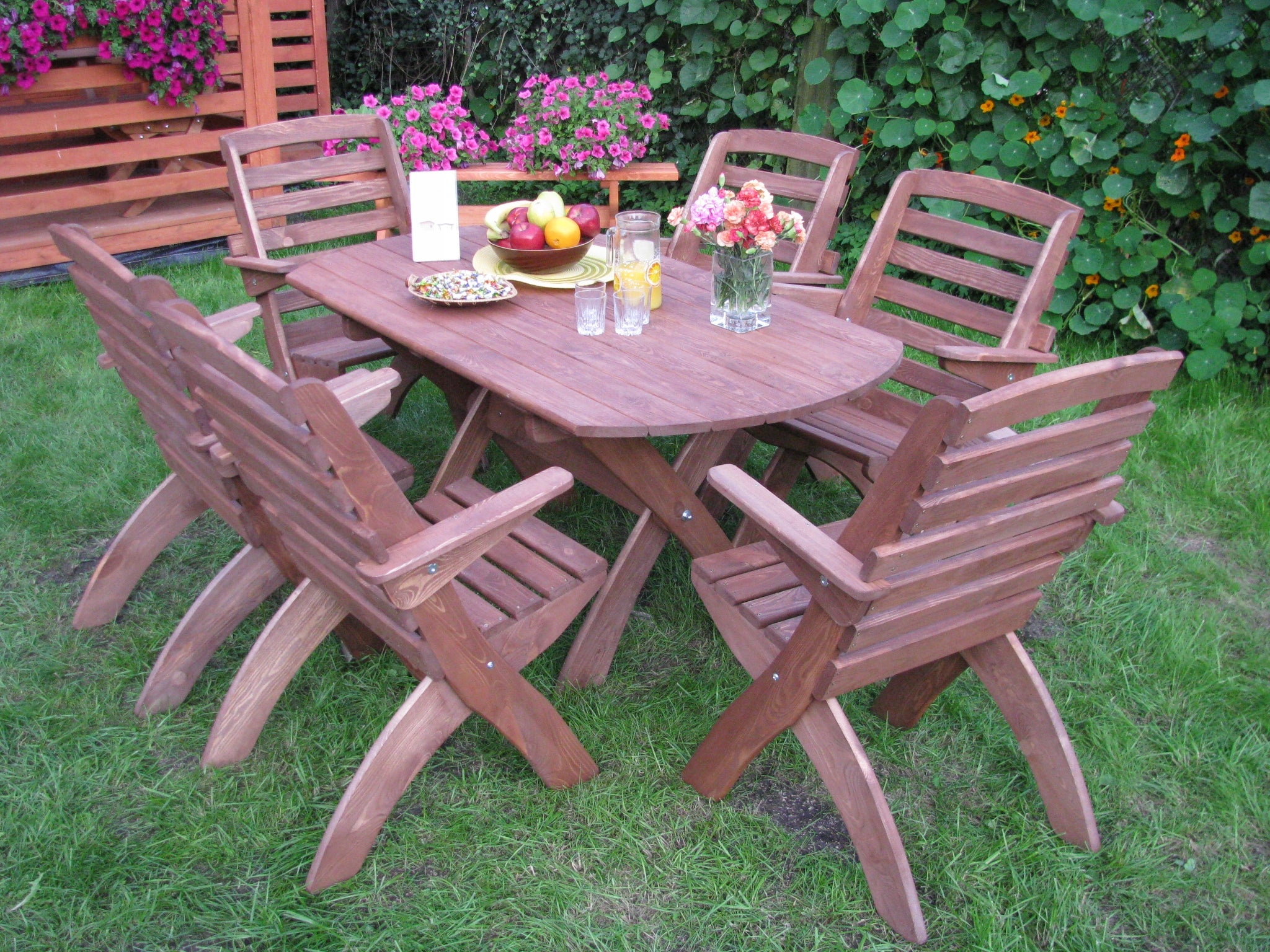 A set of foldable garden furniture, wooden terrace furniture, a set of furniture Color other
