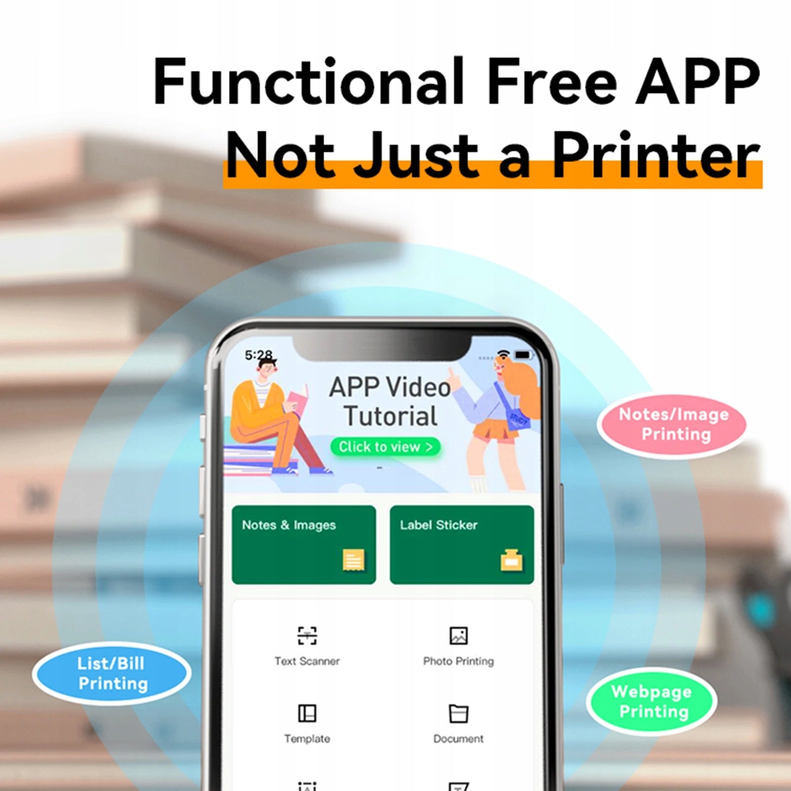 A4 BT Connect Portable Thermal Printer Brand Goodhome