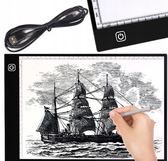 A4 LED Drawing Board Backlit for Sketches USB Brightness Adjustment Packaging status original