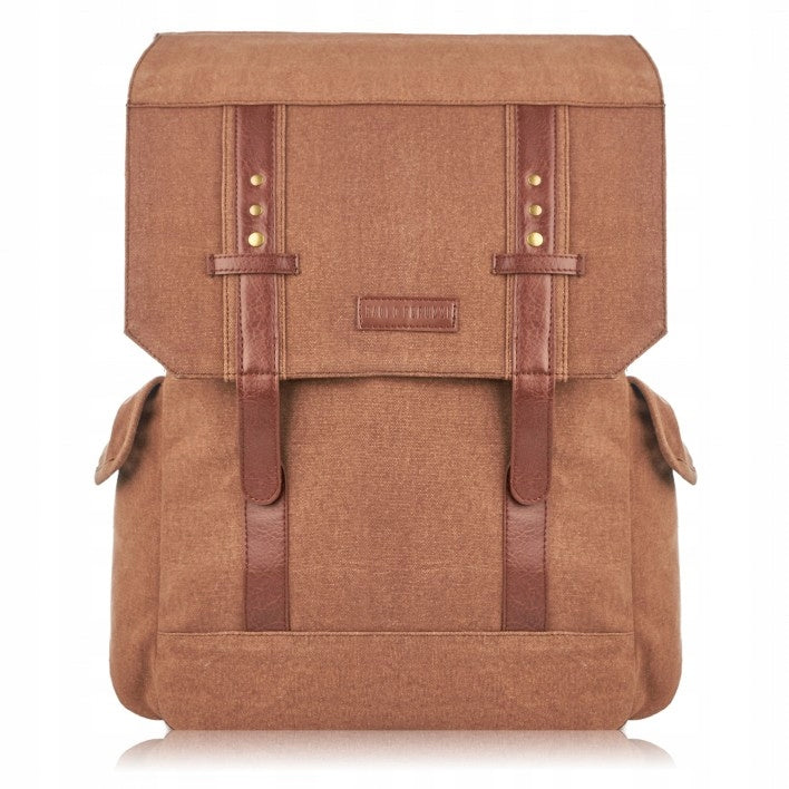 A4 Men's Brown School Laptop Backpack for Document Work