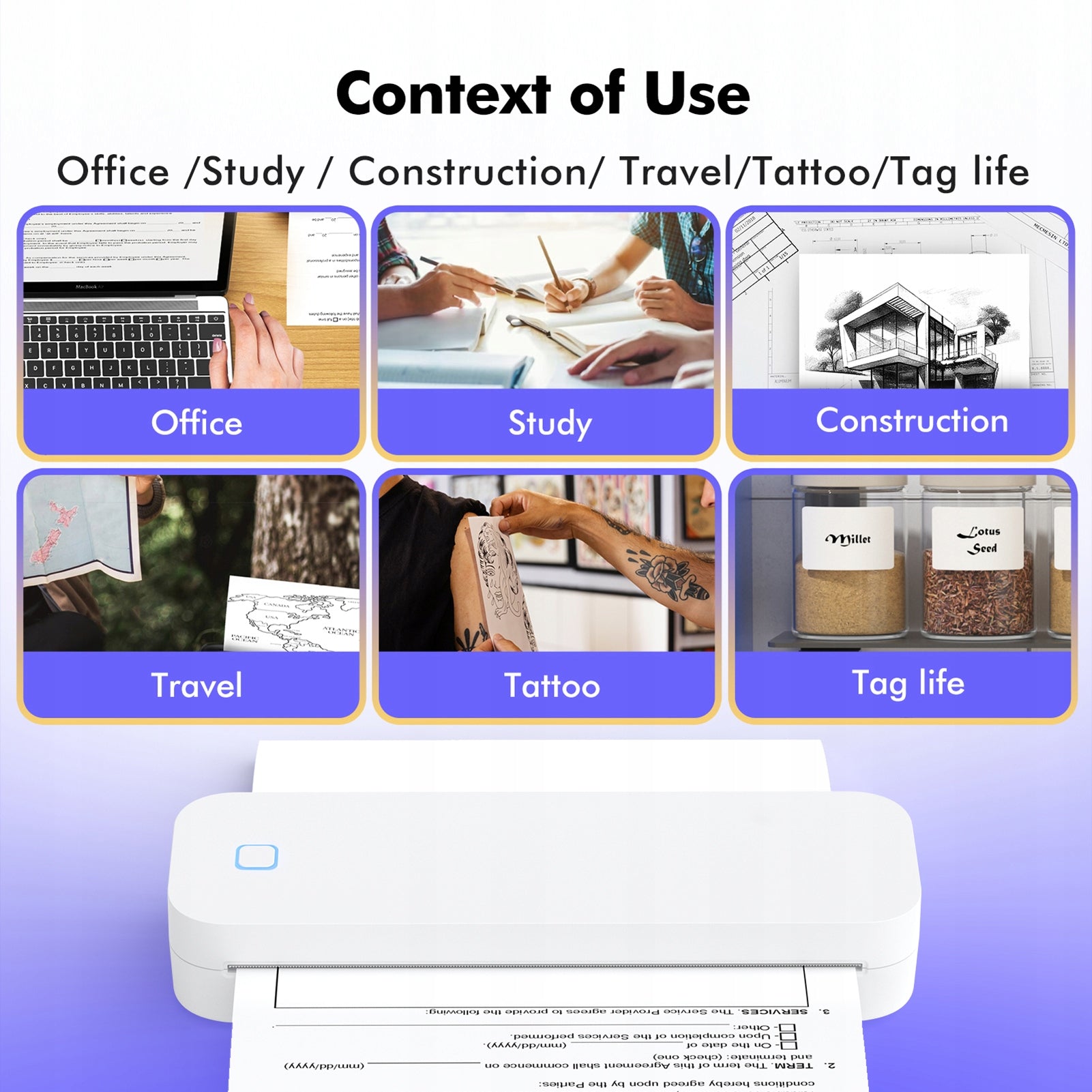 A4 Portable Thermal Printer Wireless Printer Tattoo DY Brand no brand