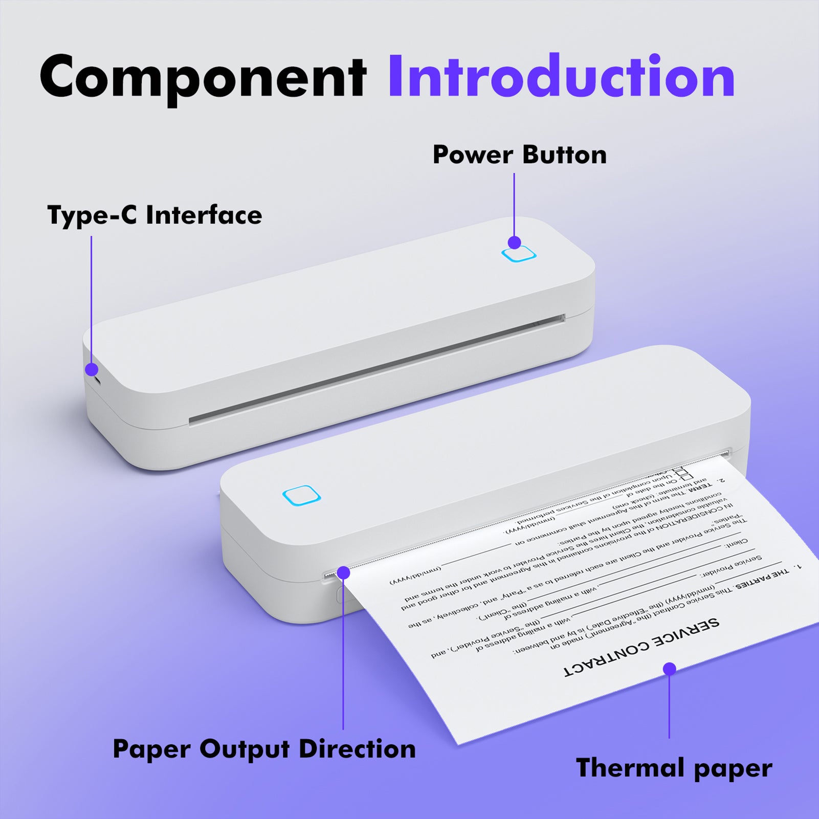A4 Portable Thermal Printer Wireless Printer Tattoo DY