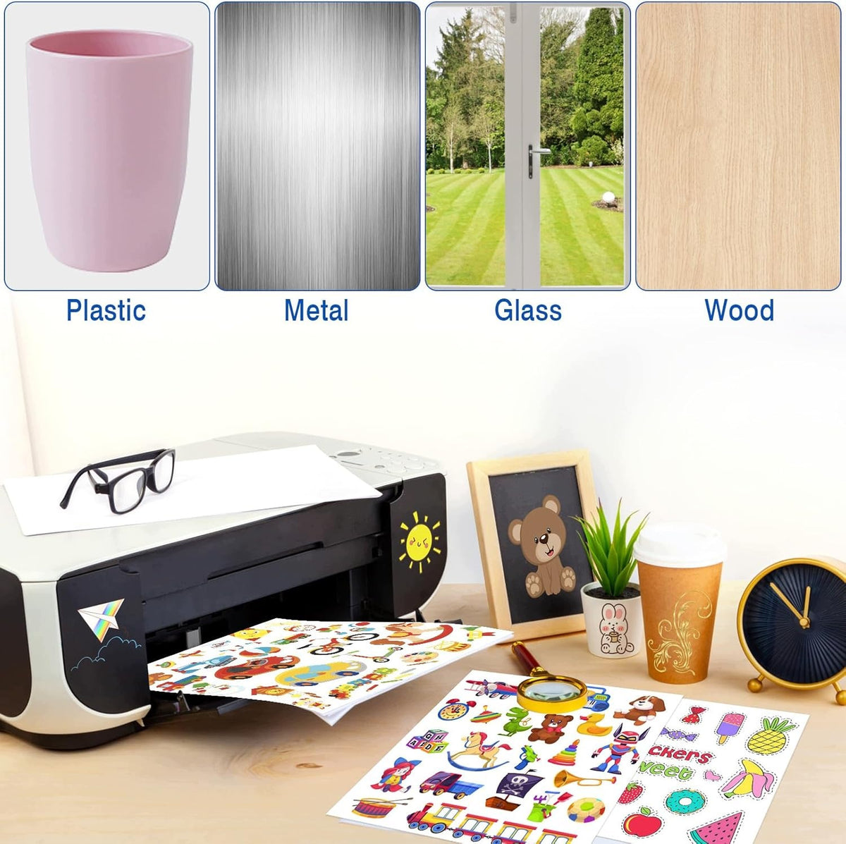 A4 VINYL WATERPROOF STICKERS 50 SHEETS FOR PRINTER Manufacturer code NAKLEJKI WODOODPORNE WINYLOWE A4 SAMOPRZ