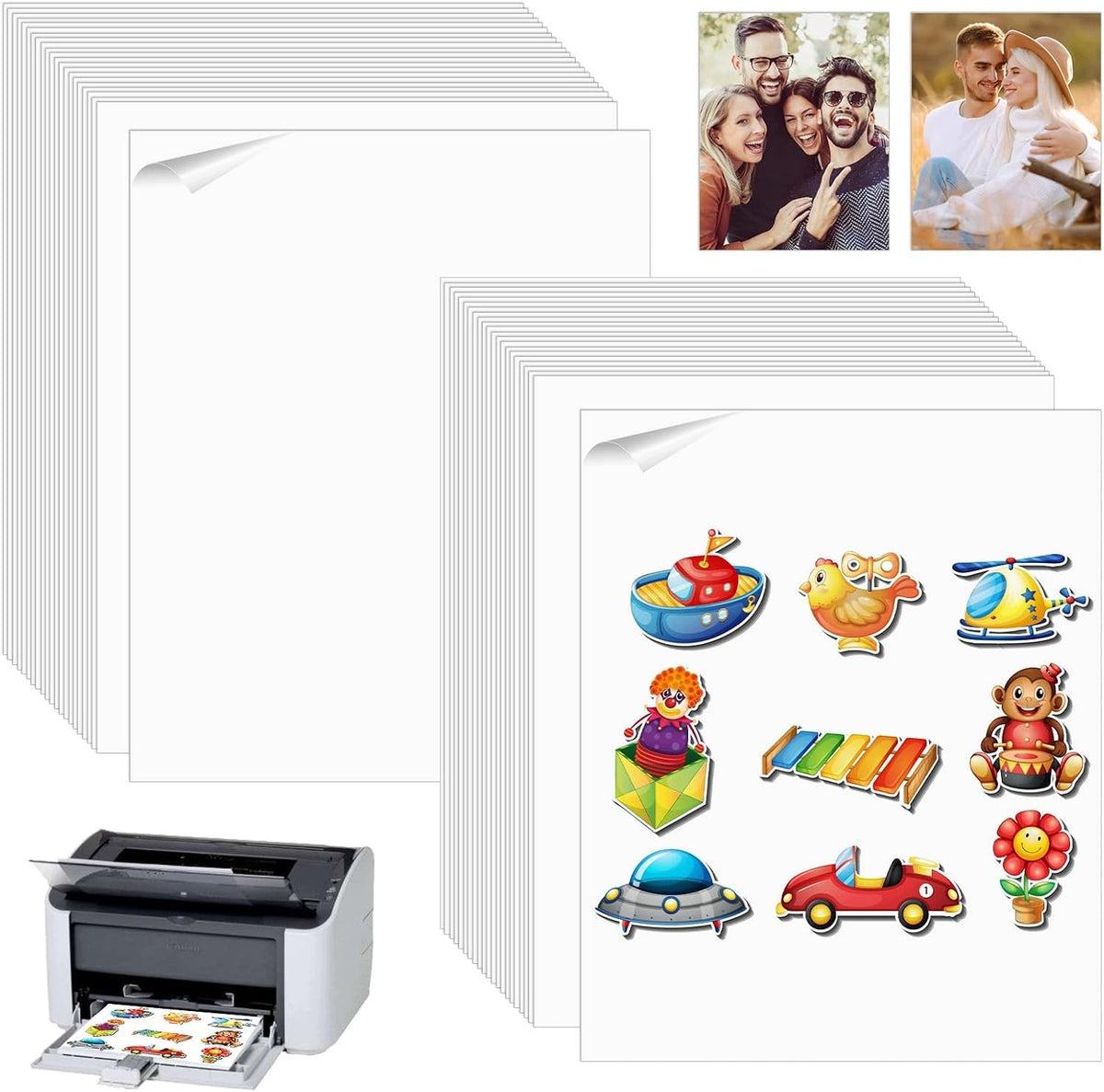 A4 VINYL WATERPROOF STICKERS 50 SHEETS FOR PRINTER
