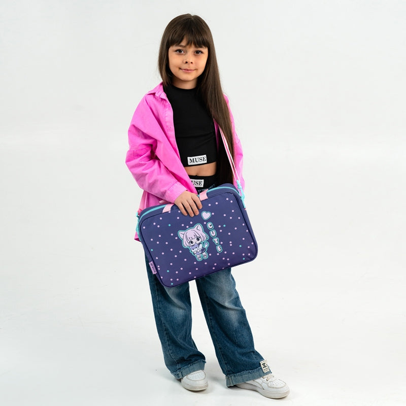 A4 school folder bag for girls with handle and strap purple Kite Packaging status original