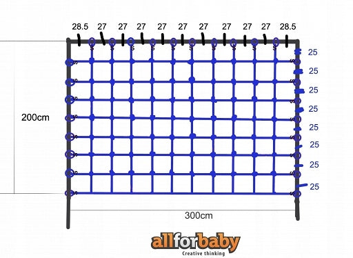 A4B CLIMBING NET CLIMBING 200x300cm SQUARE TOYS BLUE S-HOOK Brand Allforbaby
