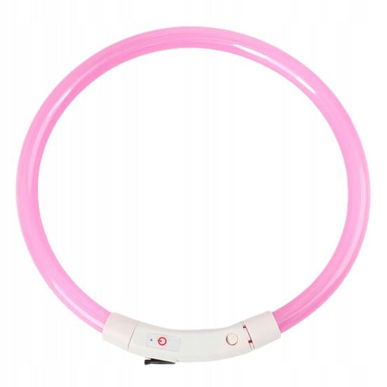 A7. ACTIV PET Silicone collar glowing 20-70cm PINK