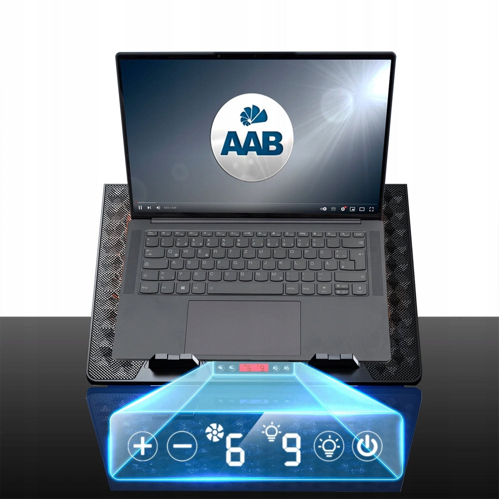 AAB SPATIUM QUIET LAPTOP COOLING STAND PAD RGB 15 FANS Packaging status original