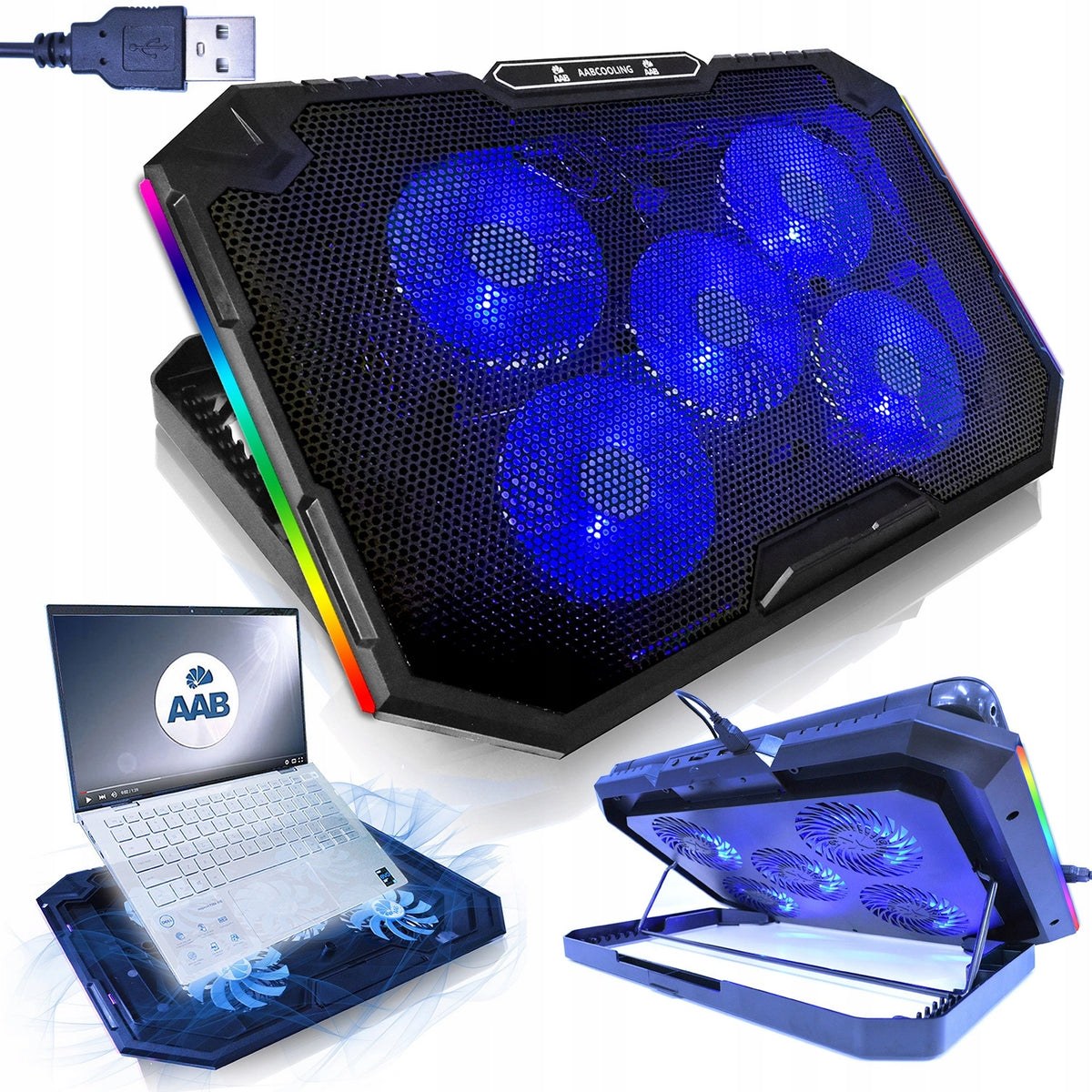 AABCOOLING QUIET COOLING STAND LAPTOP COOLING PAD 12-17"